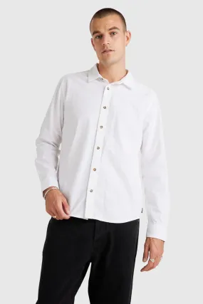 Tencel Cotton Hybrid Weave SelfFabric Binding Base Linen Long Sleeve White