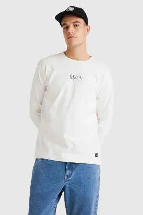 DoubleLayered Neckline PreShrunkFabric Benj Long Sleeve Tee Salt