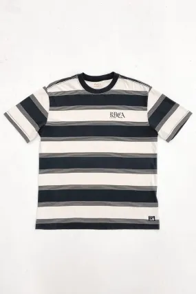 BoxyCrop Wool Sweater Benj Stripe Short Sleeve Tee Washed Black