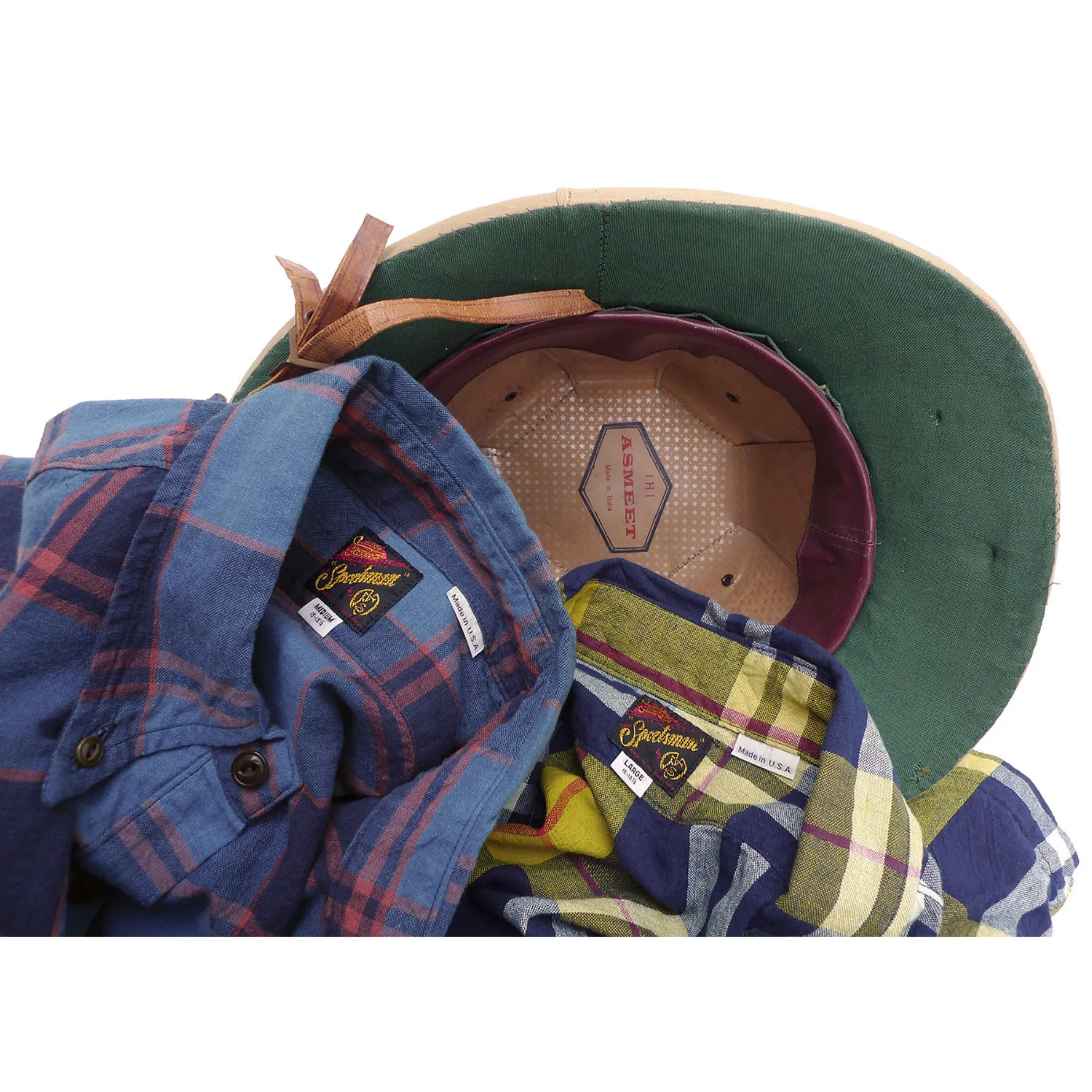 Button Down Design Flexible Knit Berkeley Pull Over Shirt - Indigo Bleeding Madras