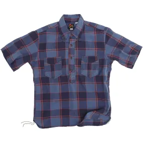 Berkeley Pull Over Shirt - Indigo Bleeding Madras Mountain Escape