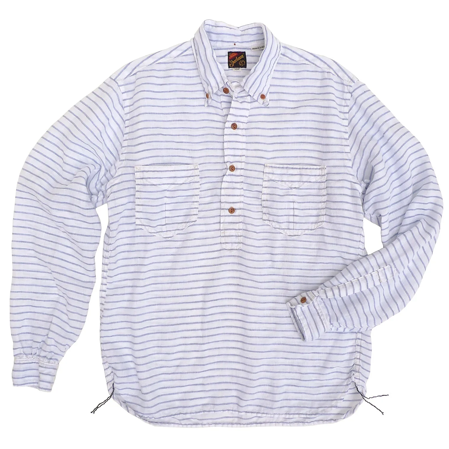 Berkeley Shirt L/S - Linen Stripe Ergonomic Sleeve Cut