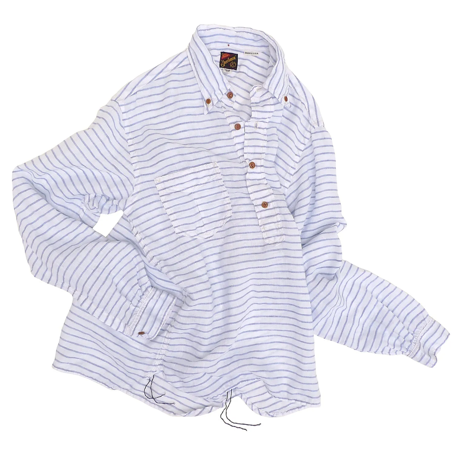 Moisture wicking Berkeley Shirt L/S - Linen Stripe