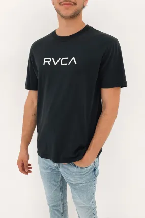 Big RVCA Washed Short Sleeve Tee RVCA Black ButtonDownCollar