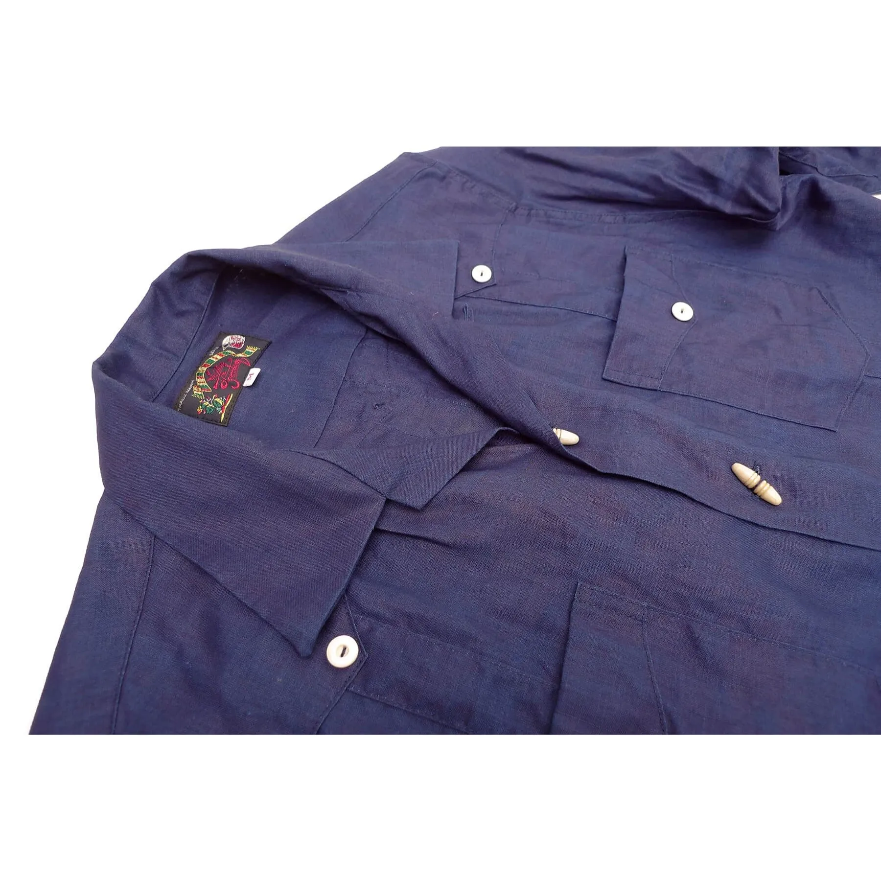 Meridana Shirt - Indigo Linen - Warehouse Team Building Easy Styling