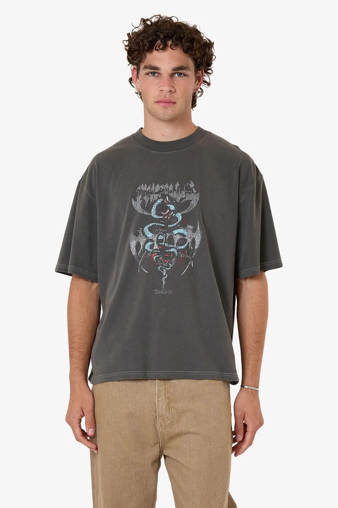 LayeredNeckline Bitter End Box Fit Oversize Short Tee Merch Black
