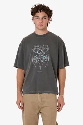 LayeredNeckline Bitter End Box Fit Oversize Short Tee Merch Black