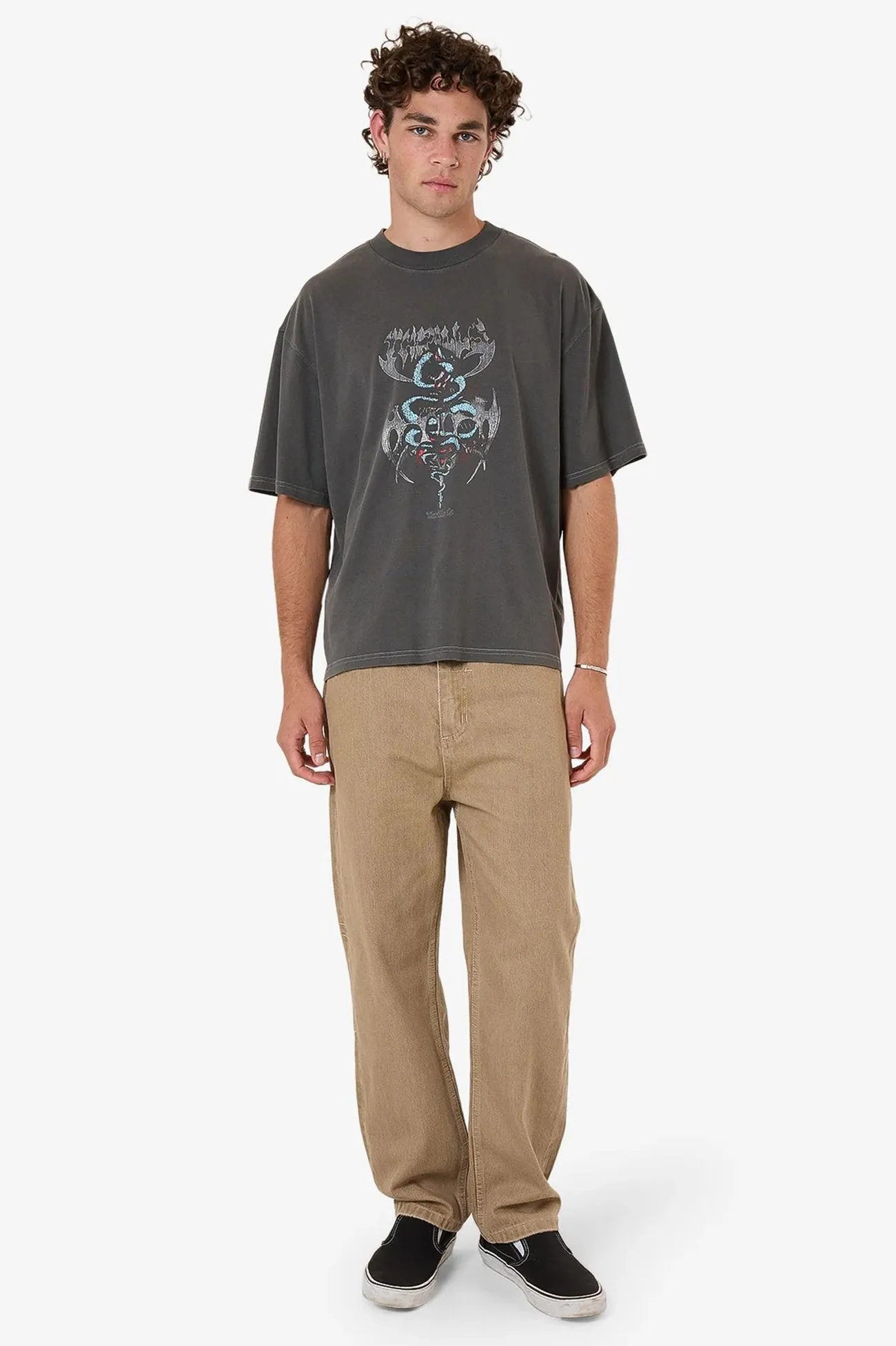 Bonded Seam Tape Quick-Dry Fabric Bitter End Box Fit Oversize Short Tee Merch Black