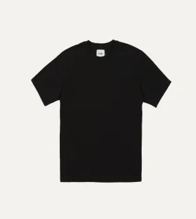 Black Cotton Crew Neck Hiking T-Shirt Minimal Comfort Ergonomic Cut