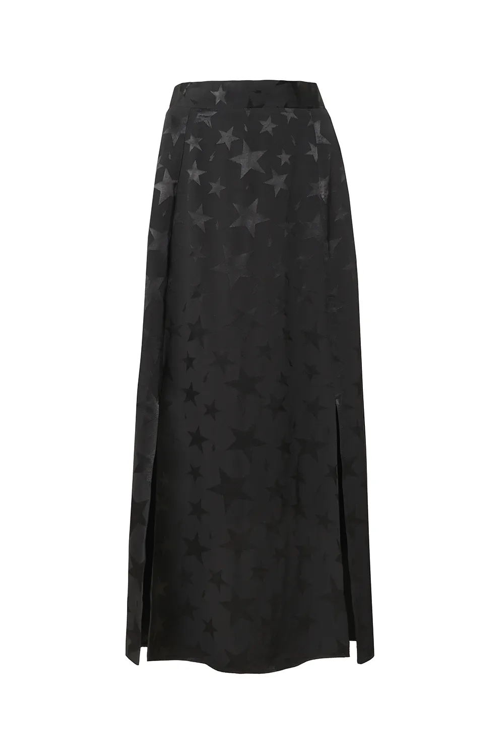 Hygienic Coating Black Jacquard Star Split Front Skirt