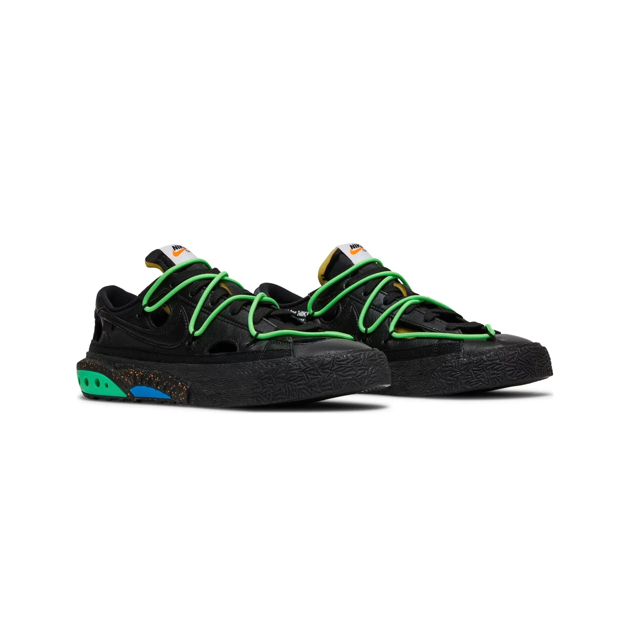Blazer Low x Off-White 'Black Electro Green' (2022) Cloud Soft Comfort Outsole