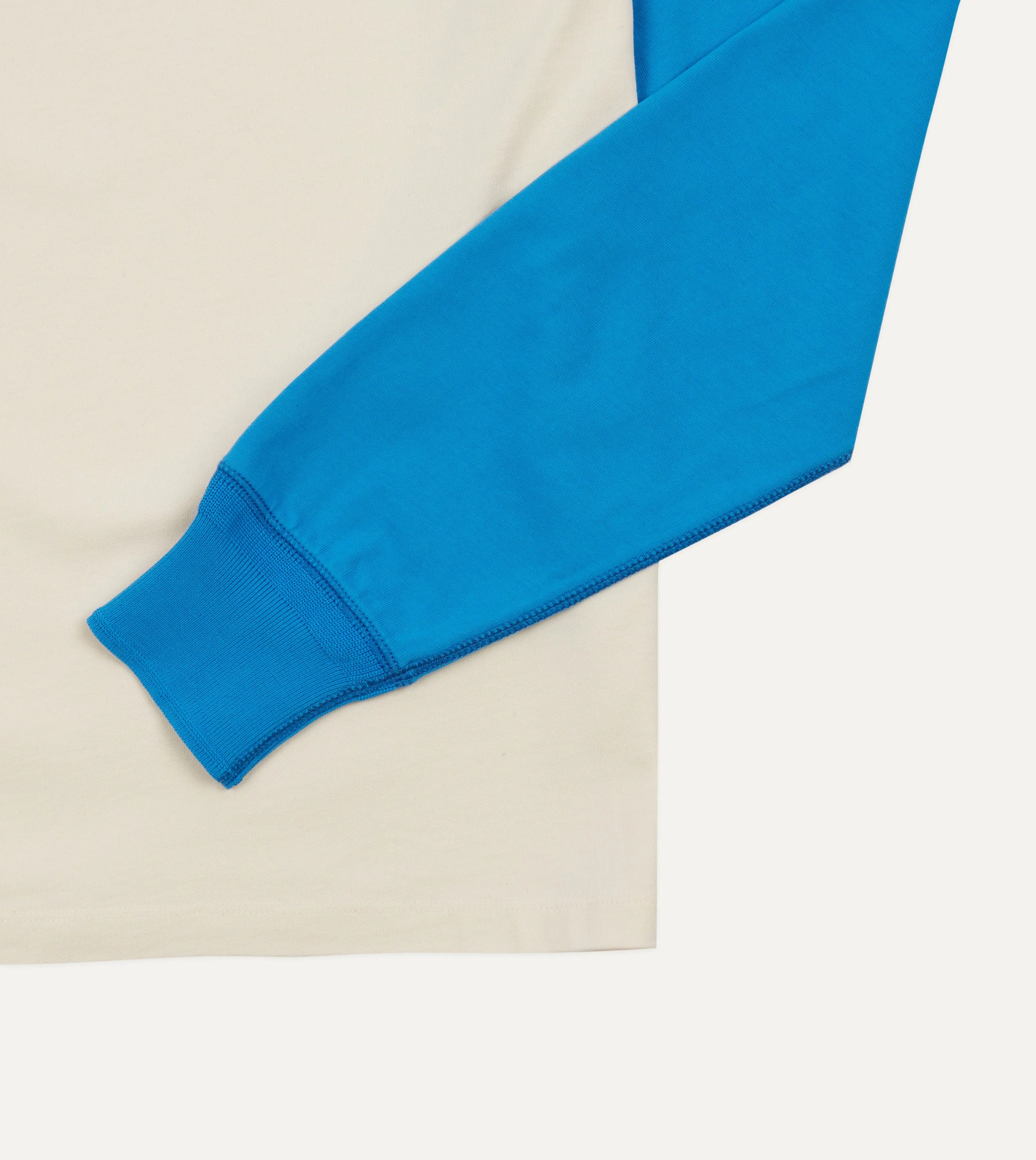 Blue and Antique White Raglan Sleeve Hiking T-Shirt Summer Casual