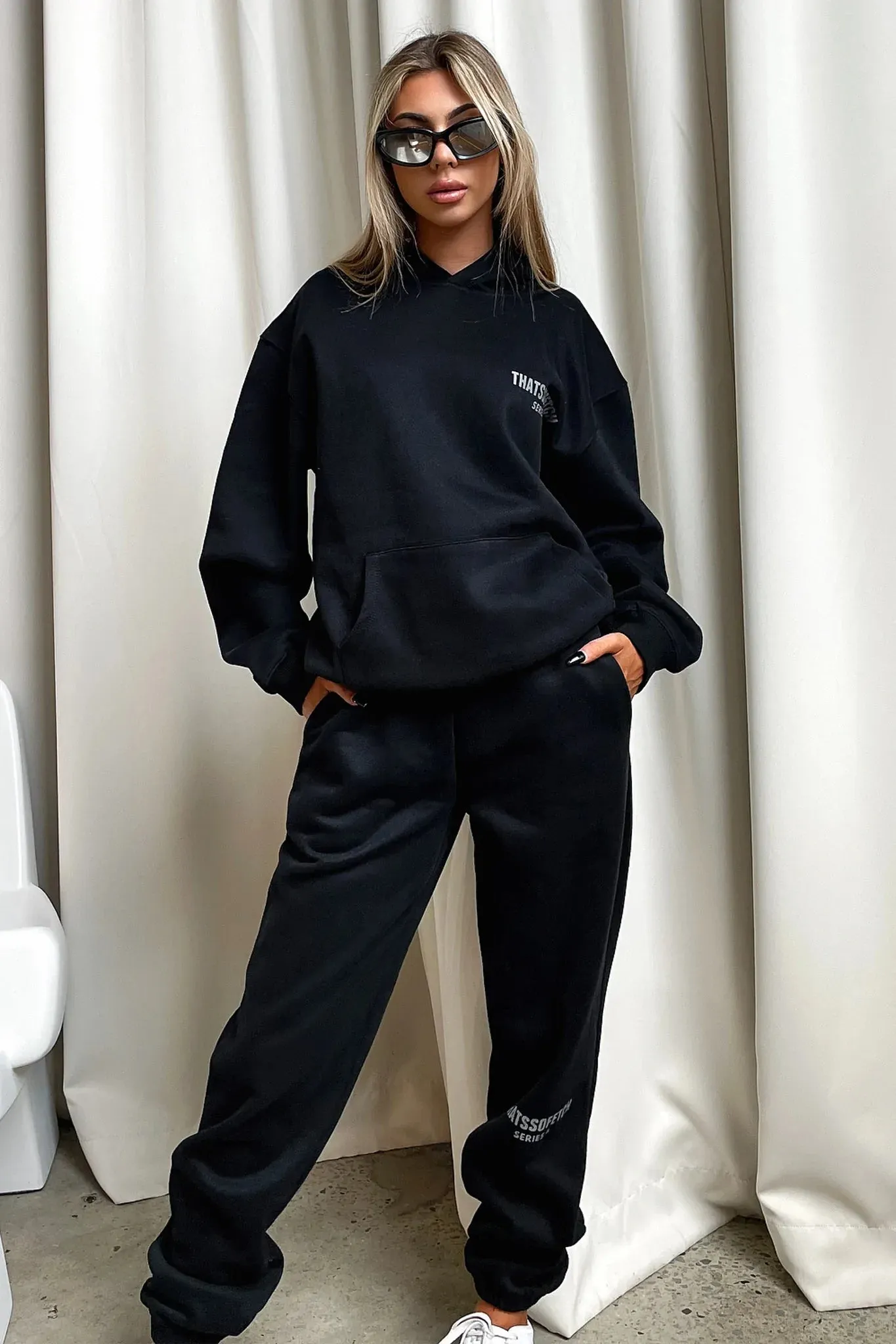smooth zipper Series 6 Sweatpants - Black