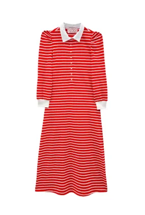 Rugby Dress Midi - Coral Stripe Modest Look