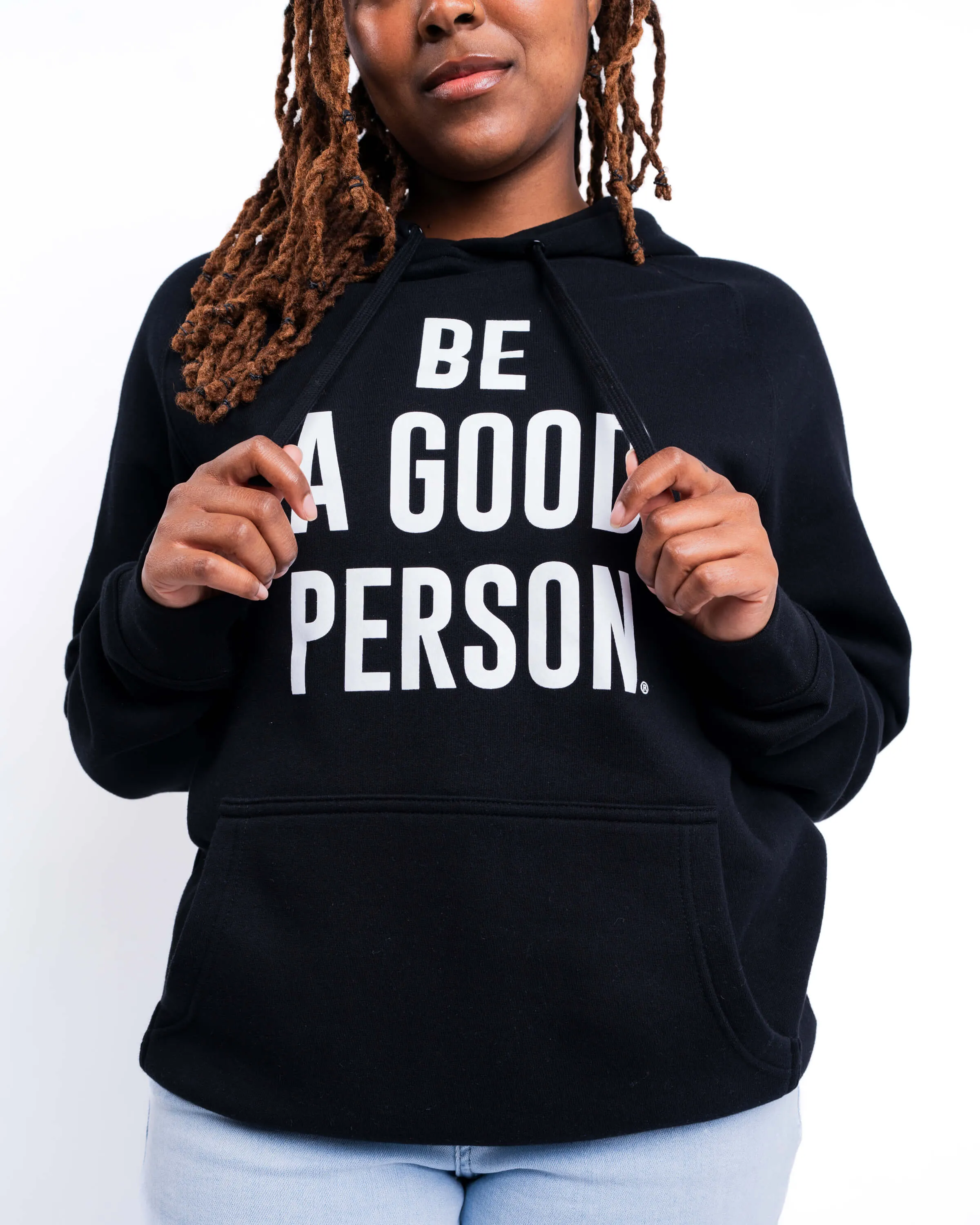Potoroo like Vintage Wash Effect Signature Lightweight Hoodie - Black