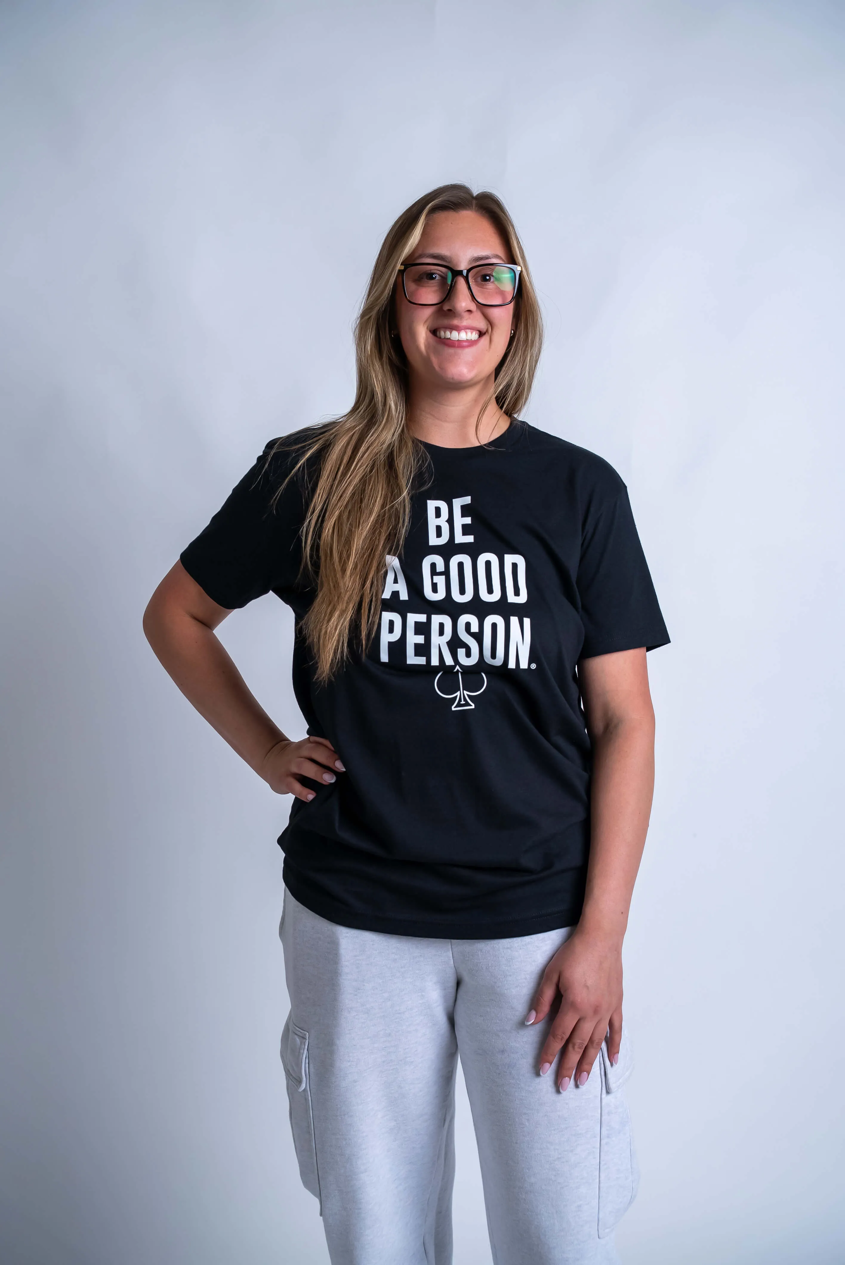Be A Good Person X Pins and Aces Signature T-Shirt - Black Seamless Knit Design