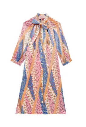 Bow Housecoat - Patchwork Pink Simple formal dress