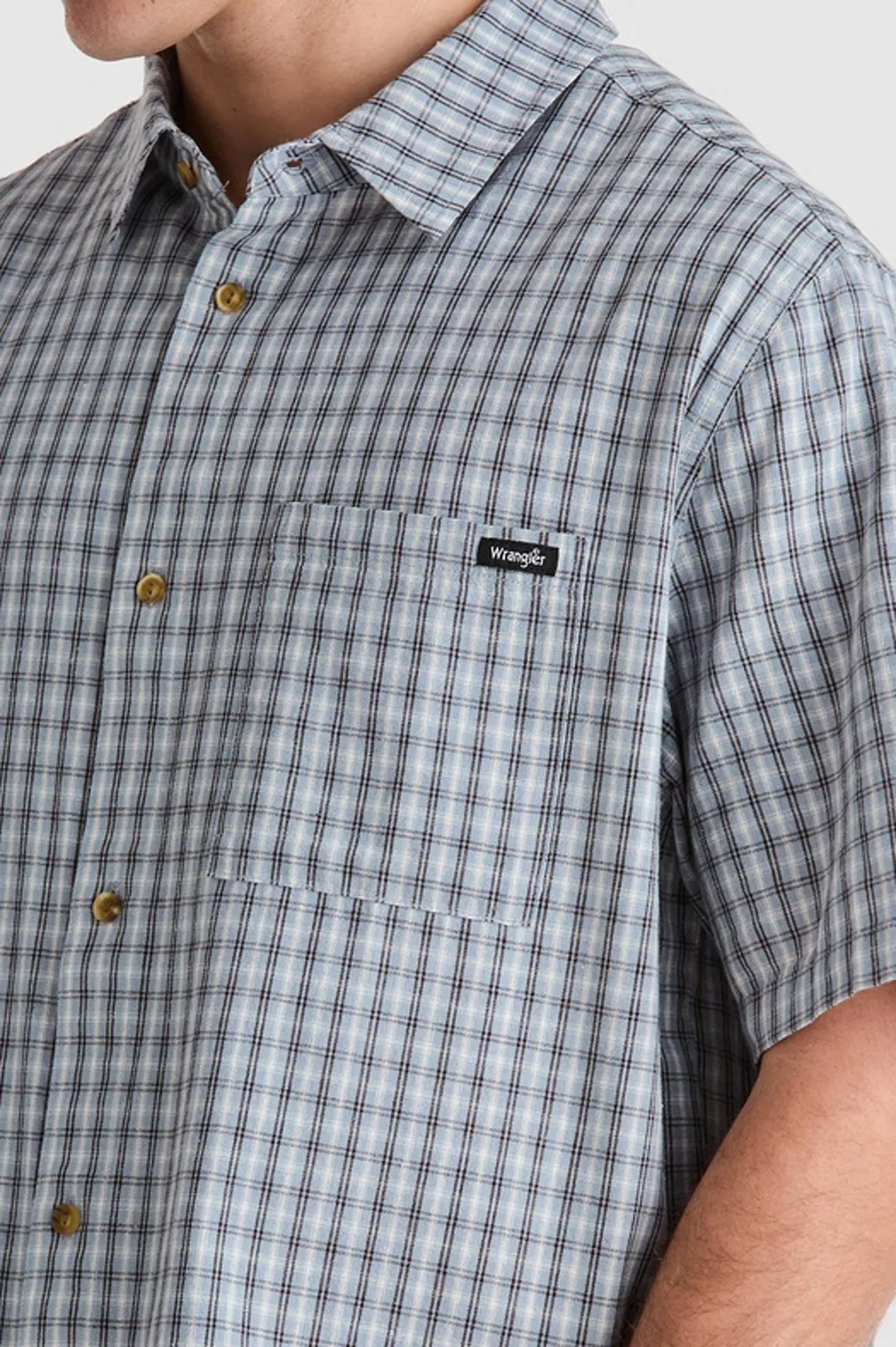 Boxcar Shirt Concrete Sky Recycled Polyester Material YarnDyed Stripes