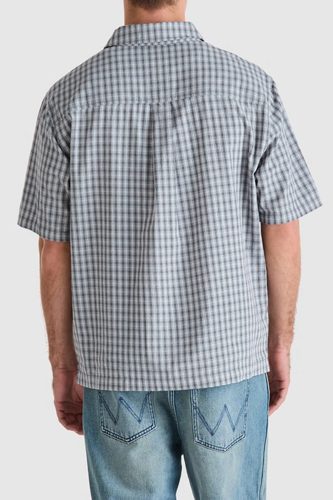 Boxcar Shirt Concrete Sky Compact Weave Fabric