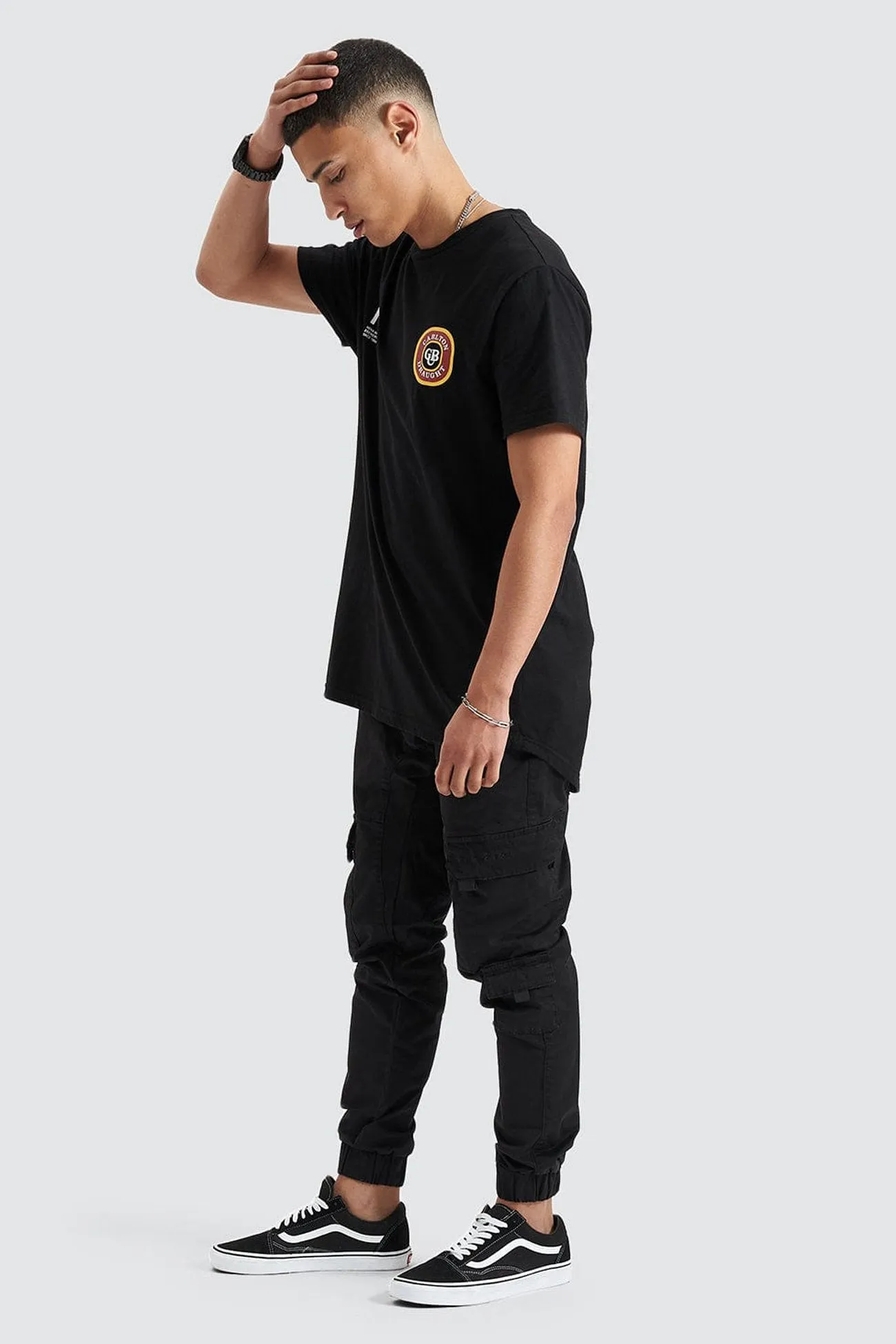 Loose Tee Bramling Cape Back Tee Black Maroon