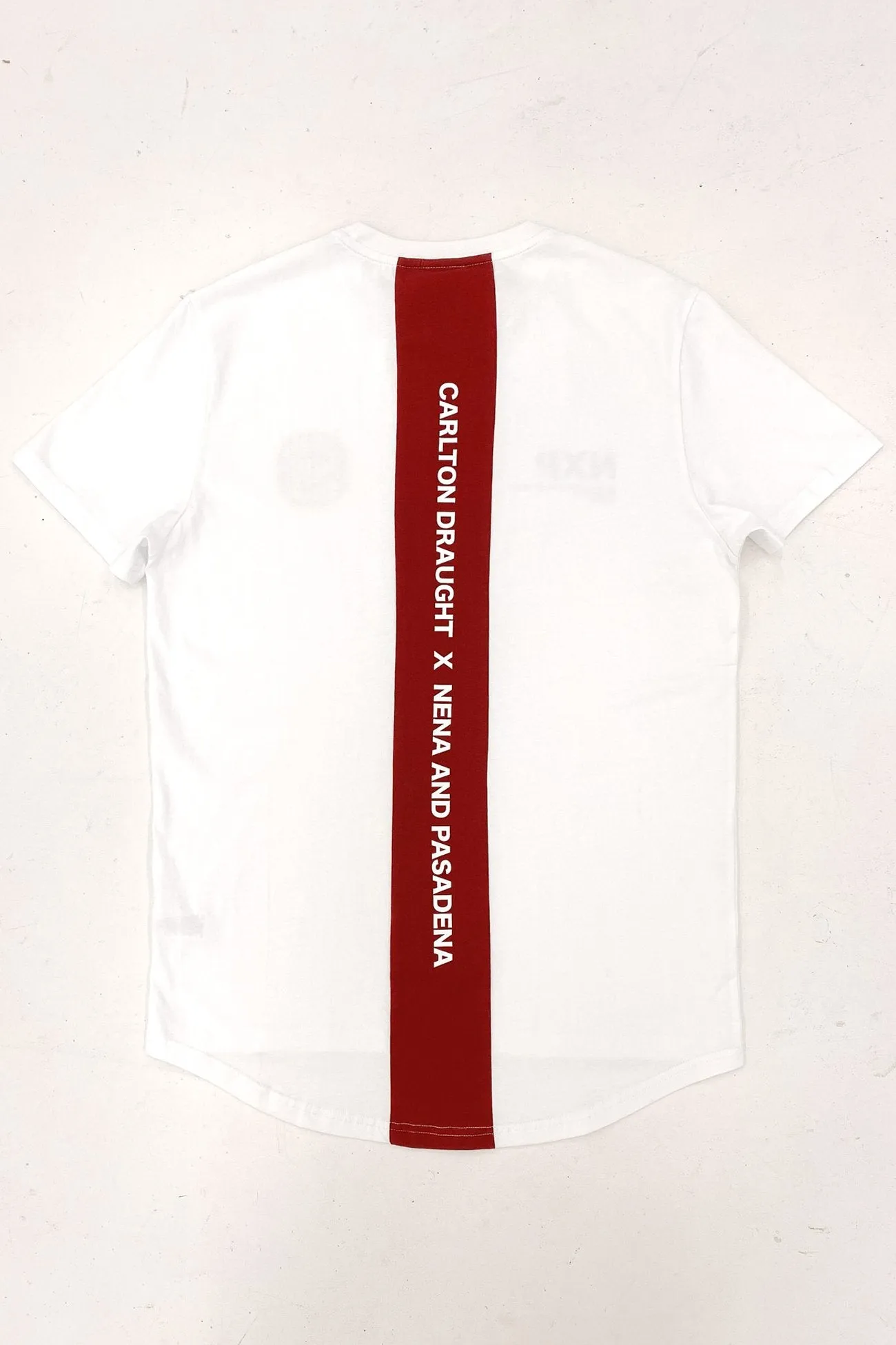 Bramling Cape Back Tee White Maroon Heather Effect Finish
