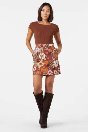 Modern Relaxed Brandy Mini Skirt