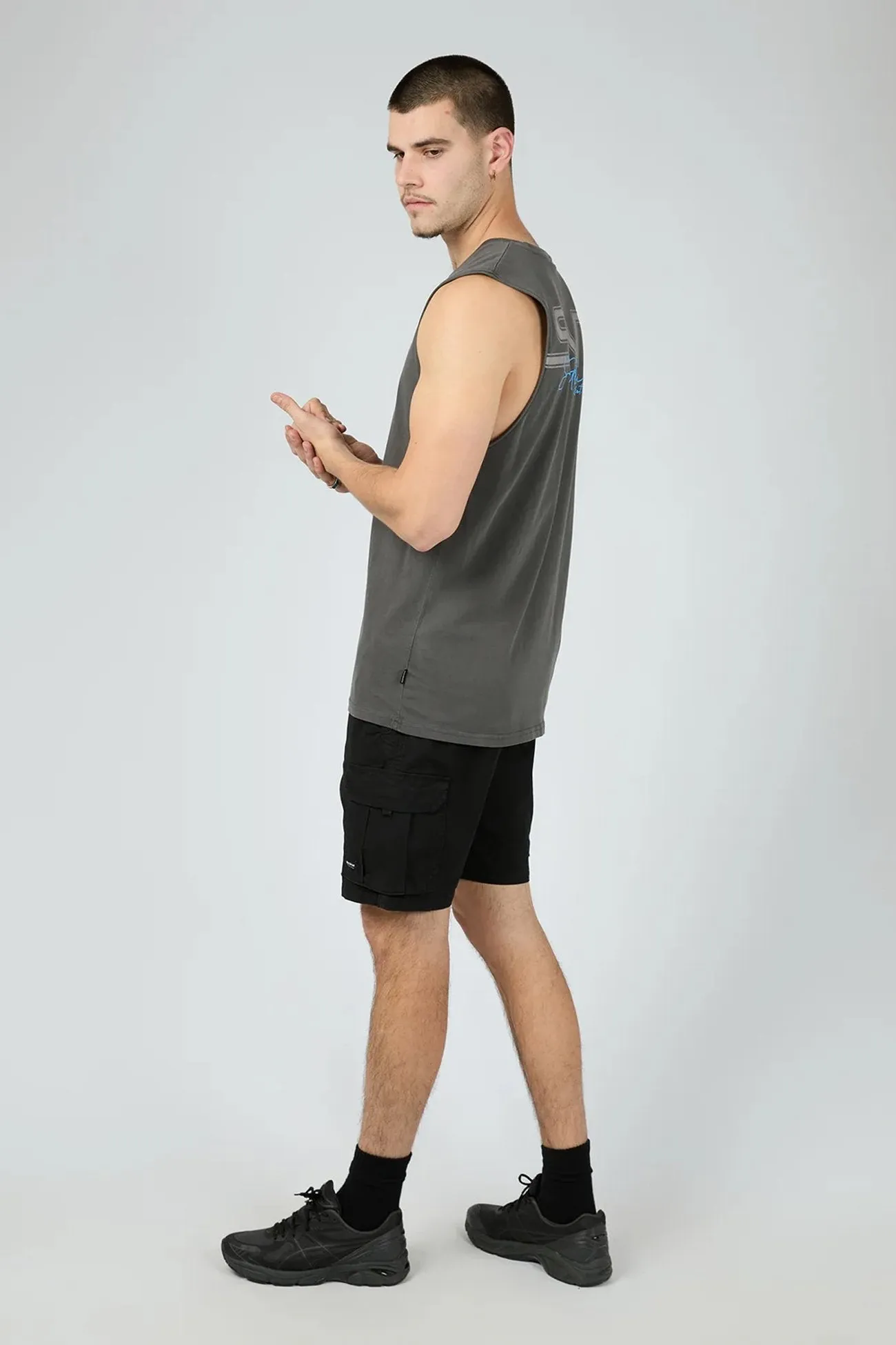 Link Script Muscle Washed Black Compression Fit Technology