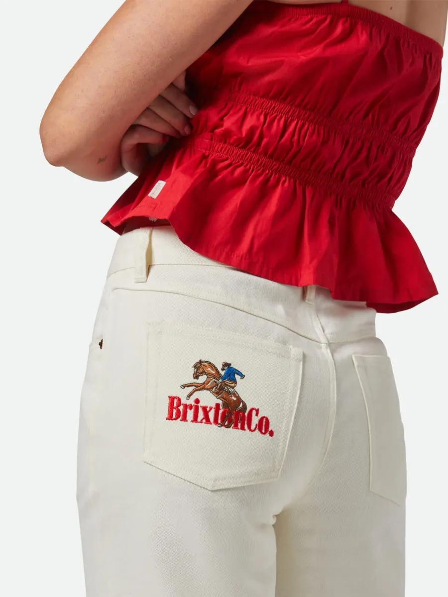 Chill Comfort MARGO CROPPED 5 POCKET PANT - OFF WHITE