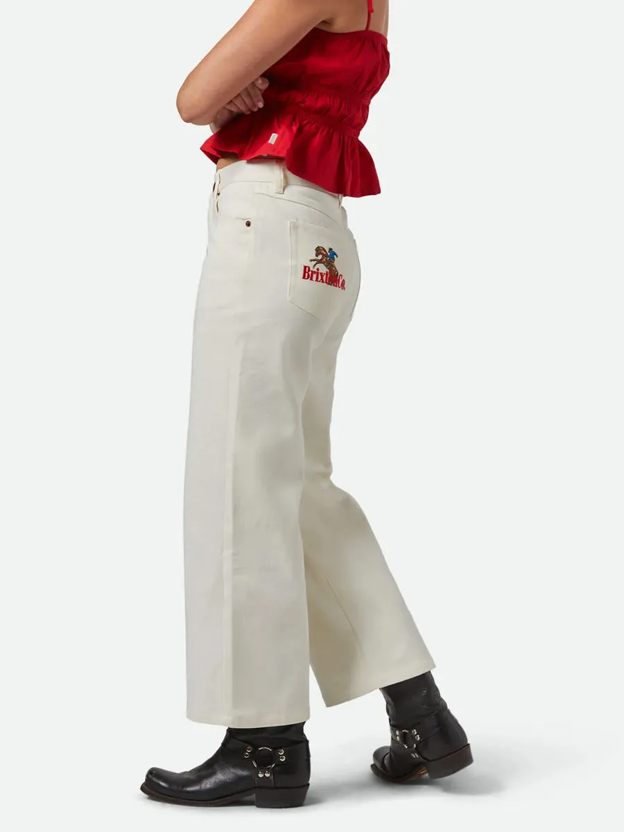 Relaxed Comfort Wear MARGO CROPPED 5 POCKET PANT - OFF WHITE