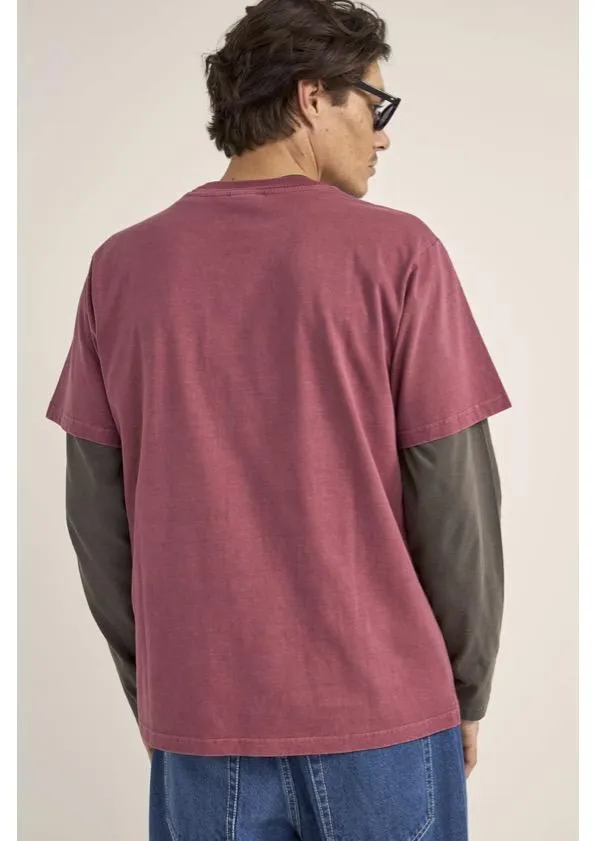 Breathable Tank Snag Proof Weave Ellipse Sun Short Sleeve T-Shirt Merlot