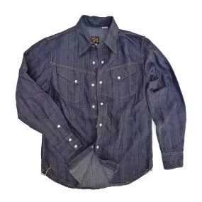 Appaloosa Shirt - NOS HBT Stripe Denim - Warehouse High Neck Thermal Regulation Fabric