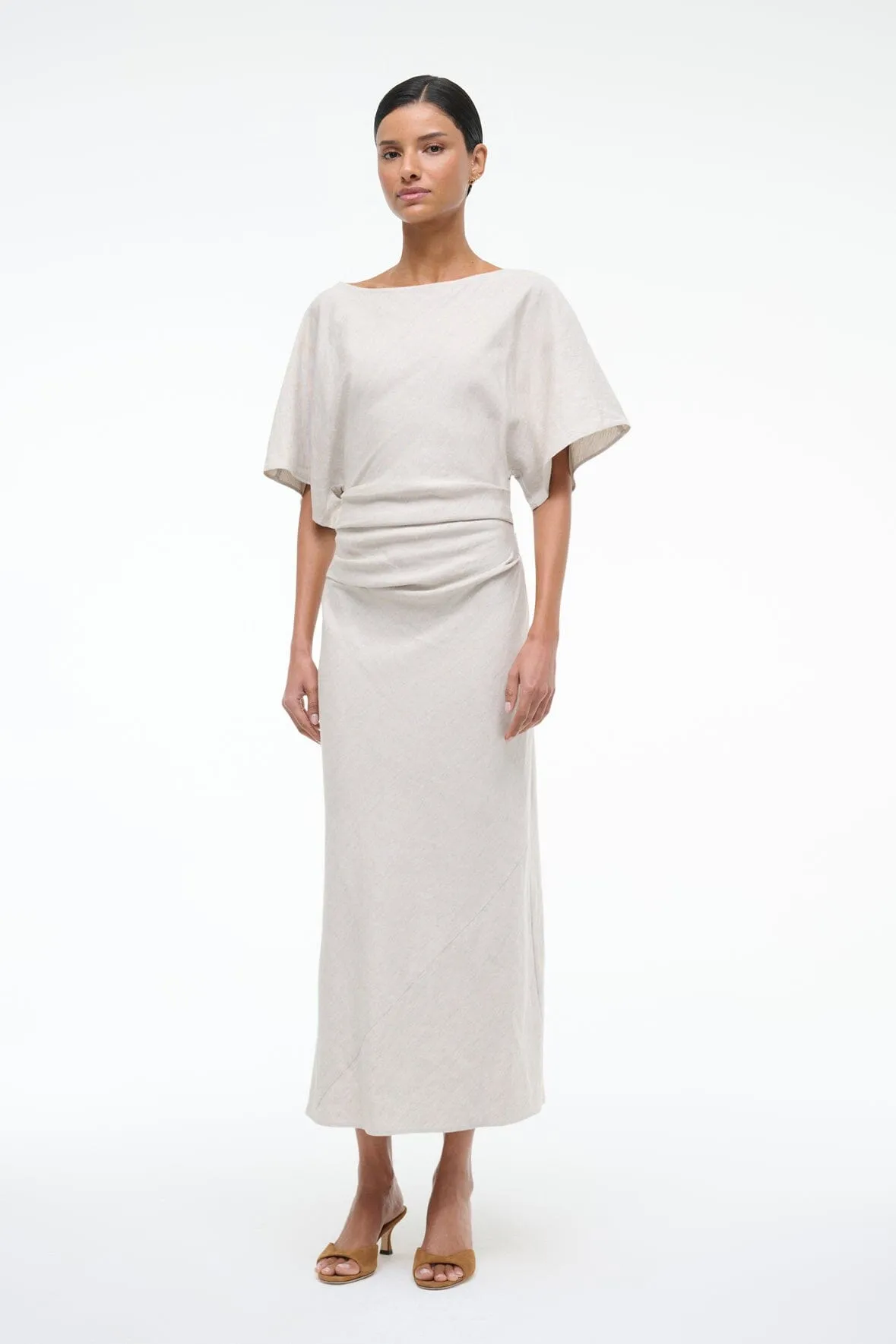 Airy Fit AMELIE LINEN MIDI DRESS | NATURAL