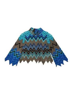 Buru x Kelly Golightly Le Cropped Mod Top - Flame Stitch Breathable back panel