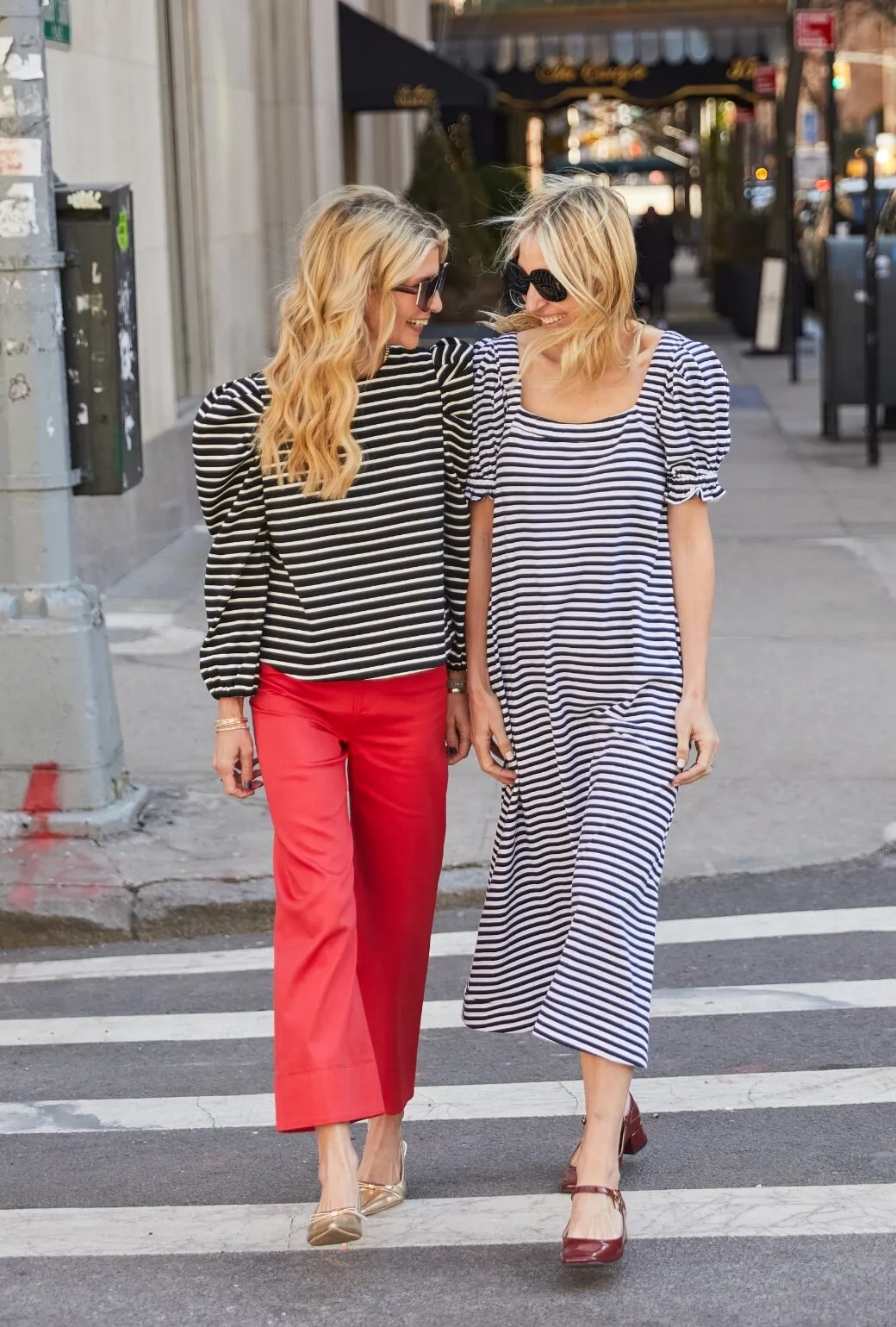 Chic Mom Buru x Kristin Kennedy Hampton Dress - Navy & White Stripe Knit