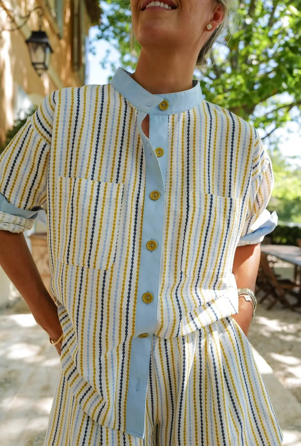 BreathableMaterial Buru x Megan Stokes Everyday Shorts - Popcorn Stripe