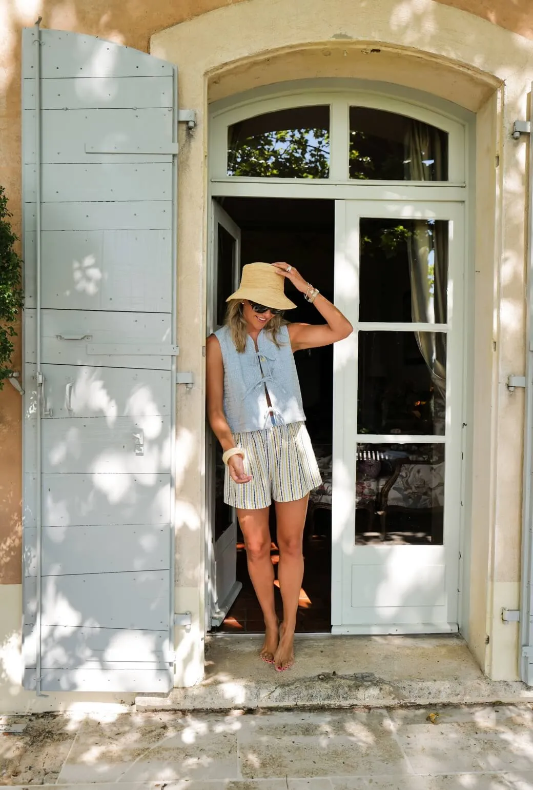 Effortless Look Buru x Megan Stokes Everyday Shorts - Popcorn Stripe