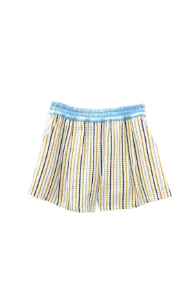 Buru x Megan Stokes Everyday Shorts - Popcorn Stripe Cozy Casual Layered Look