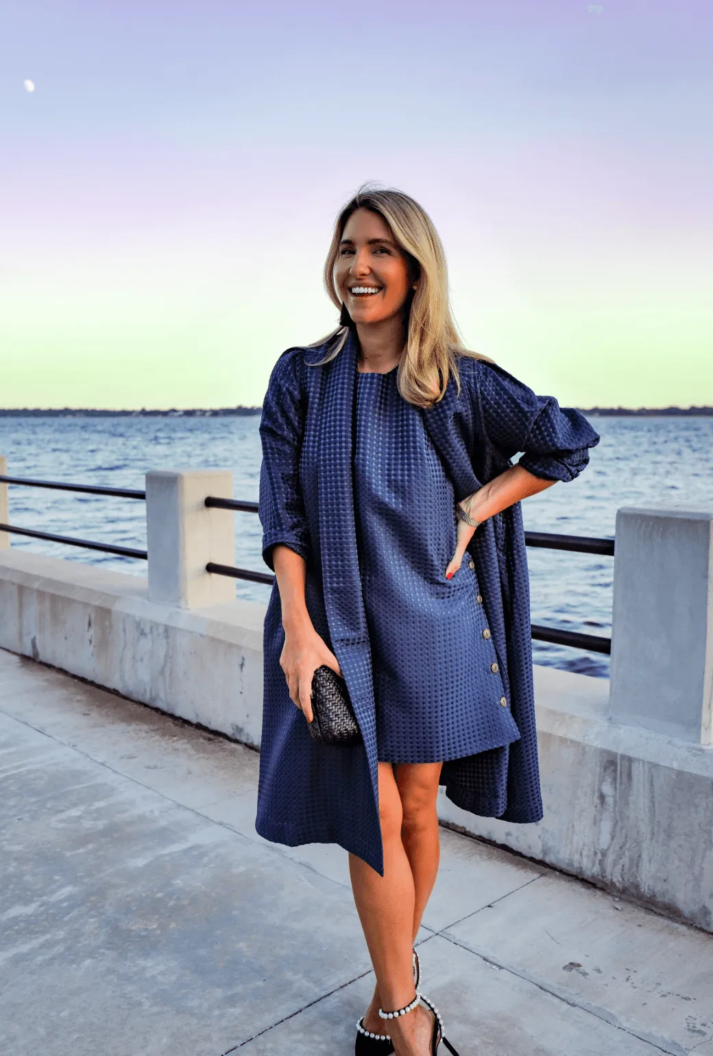 Buru x Megan Stokes Jackie Dress - Chelsea Blue Dot Minimalist Look Balanced Look