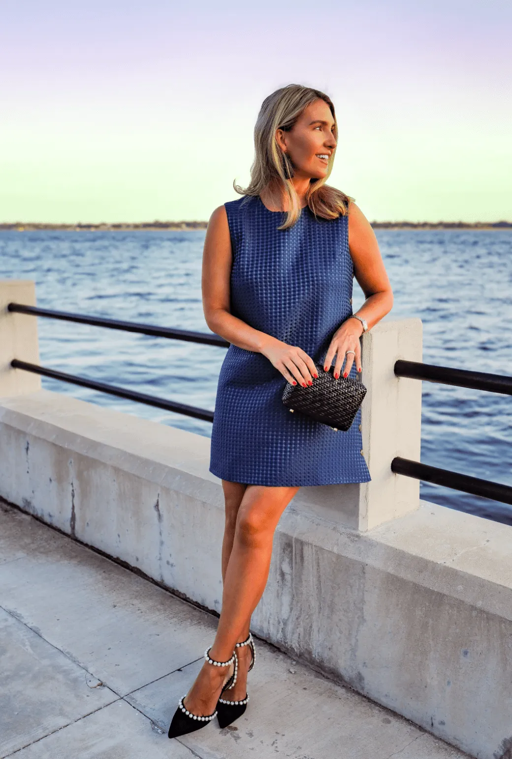 Buru x Megan Stokes Jackie Dress - Chelsea Blue Dot Effortless Fit Design