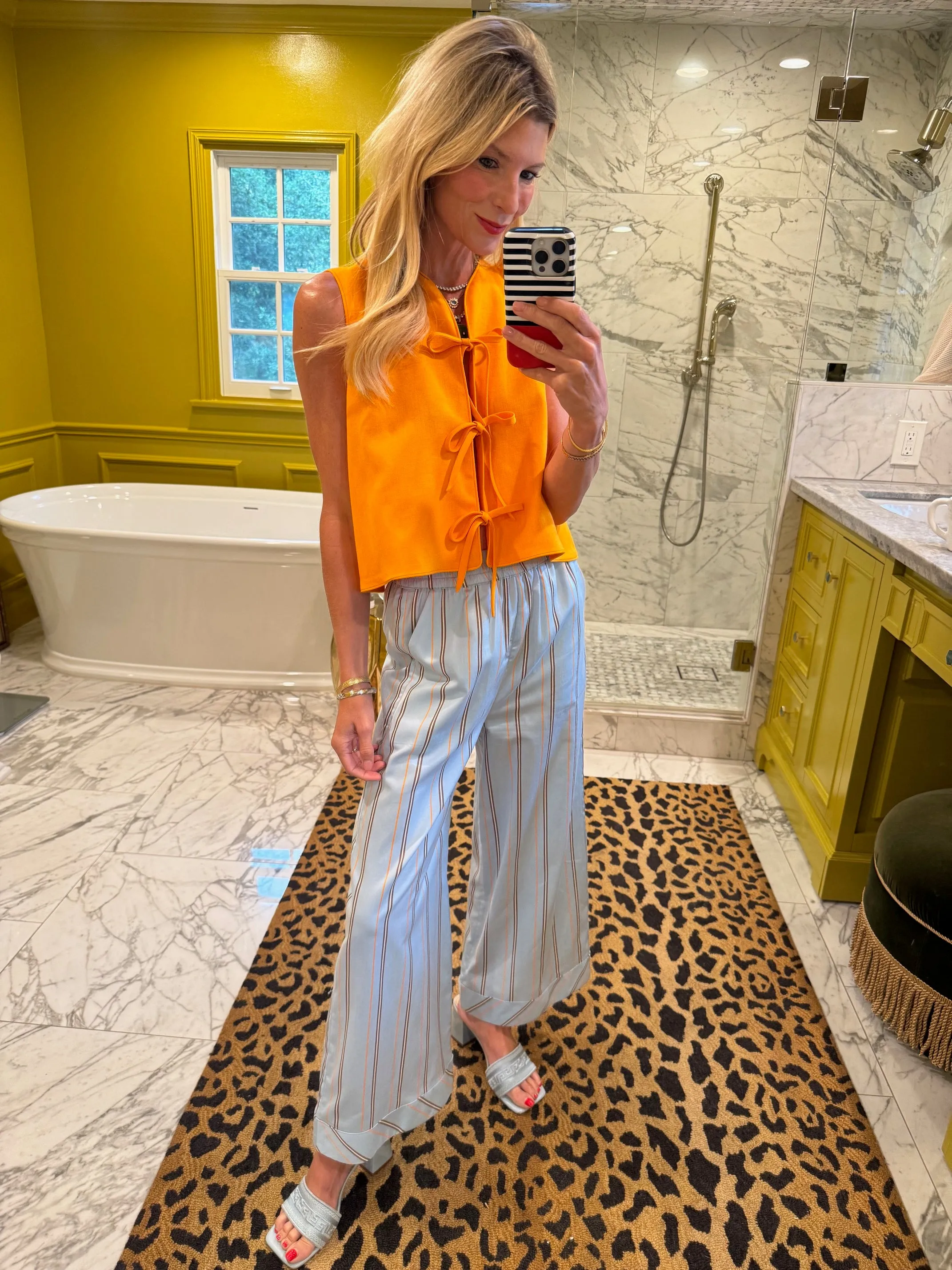 Buru x Megan Stokes  The Fife Vest - 2.0 Orange Linen Odor Resistant Lining
