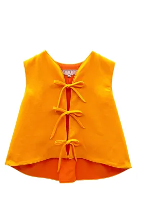 Leather Bits Buru x Megan Stokes  The Fife Vest - 2.0 Orange Linen
