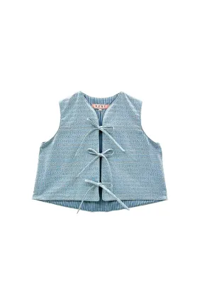 Anti Pill Surface Buru x Megan Stokes  The Fife Vest - Embroidered Chambray