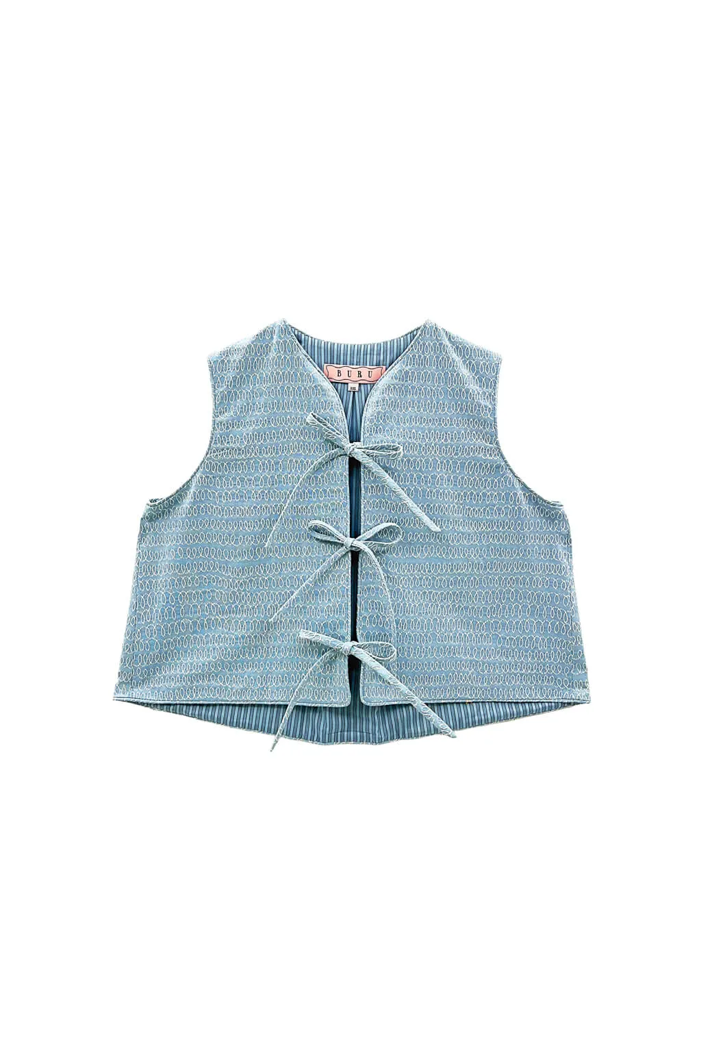 Anti Pill Surface Buru x Megan Stokes  The Fife Vest - Embroidered Chambray