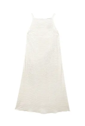 Feminine off-the-shoulder gown Buru x Megan Stokes The Megan MIDI Dress - White Pintuck Knit