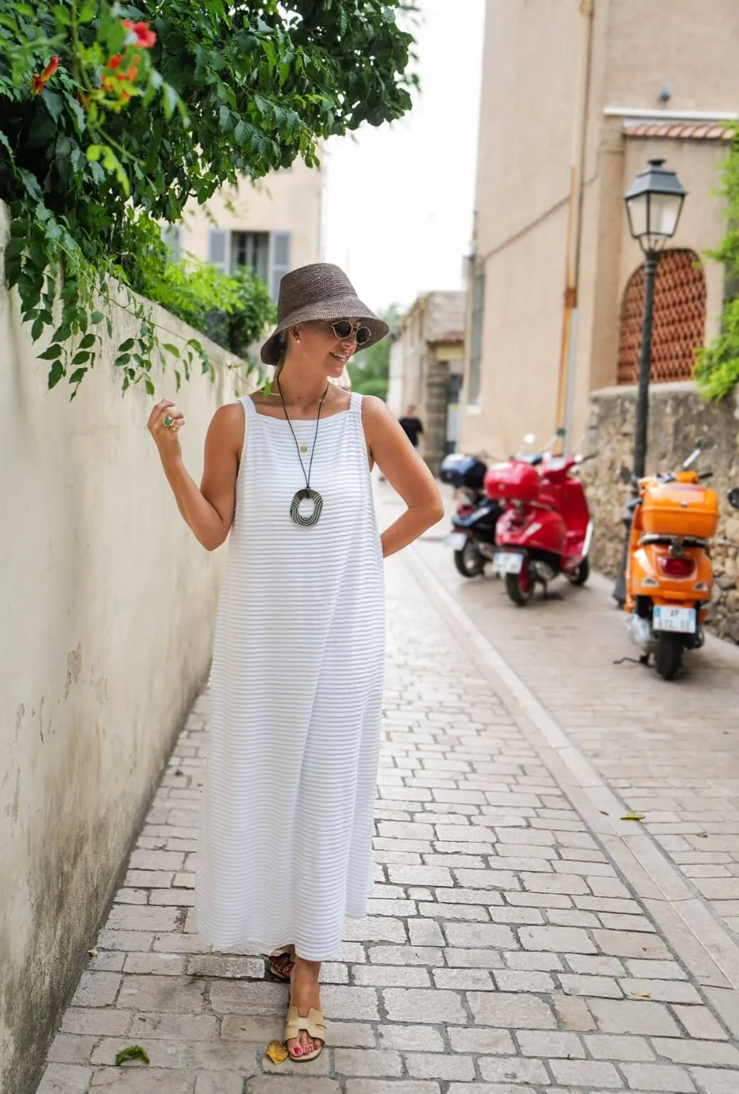 Buru x Megan Stokes The Megan MIDI Dress - White Pintuck Knit Handmade