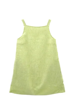 Buru x Megan Stokes The Megan MINI Dress - Green Apple Linen Flattering Waist Chilly Weather Layer