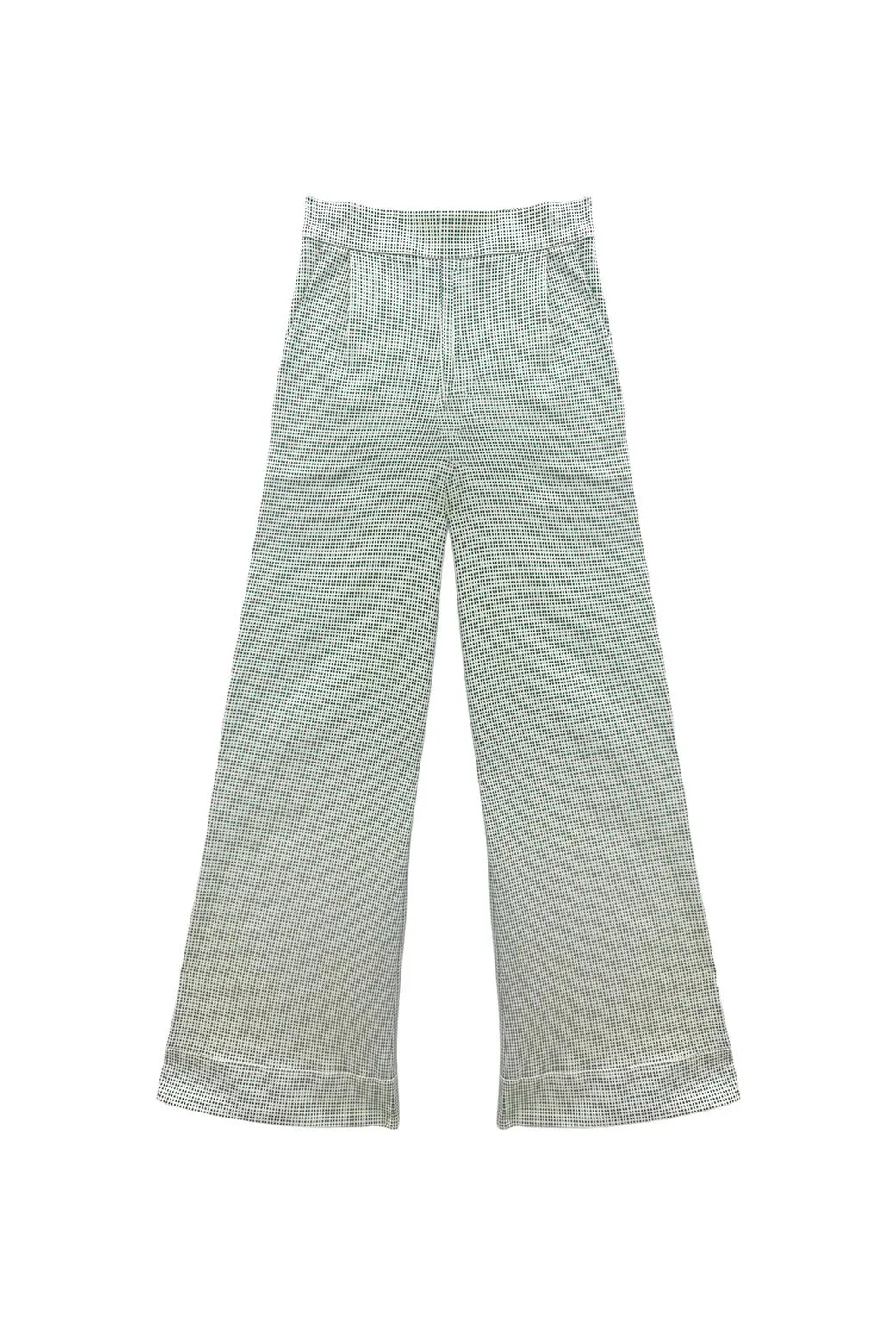 Buru x Old Soul Etiquette Flat Front Trousers  - Green Squares Twill Water-resistant Sport Performance Design