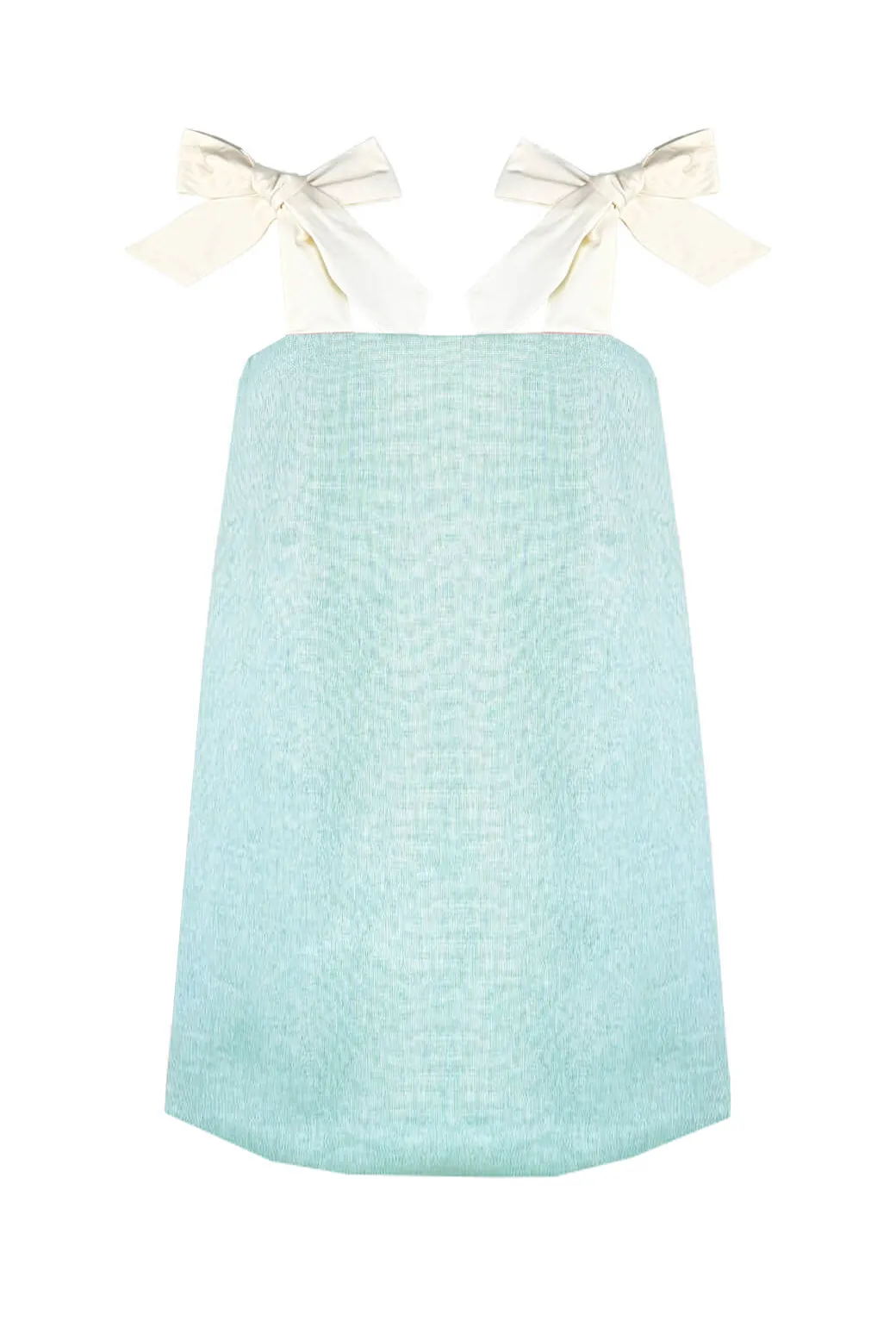 Sleek Touch Buru x Old Soul Etiquette Pillar Dress MINI - Blue Shimmer Linen