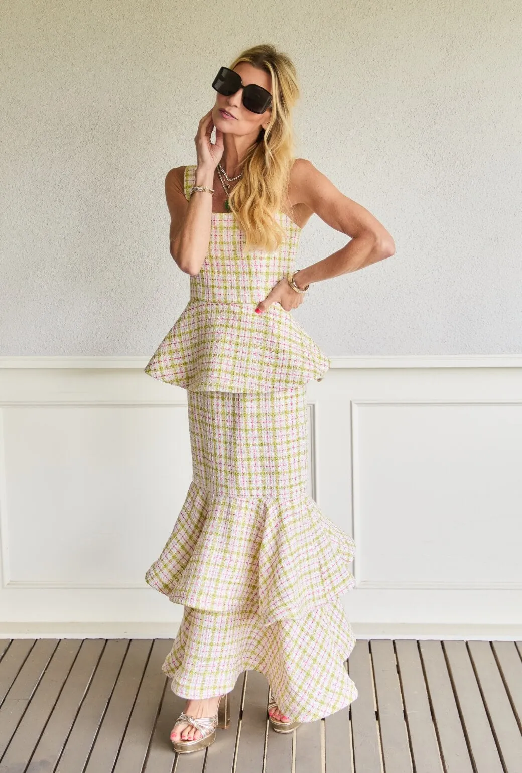 Buru x Old Soul Etiquette The Trumpet Teagan - Spring Tweed Simple Cut Polyester fabric