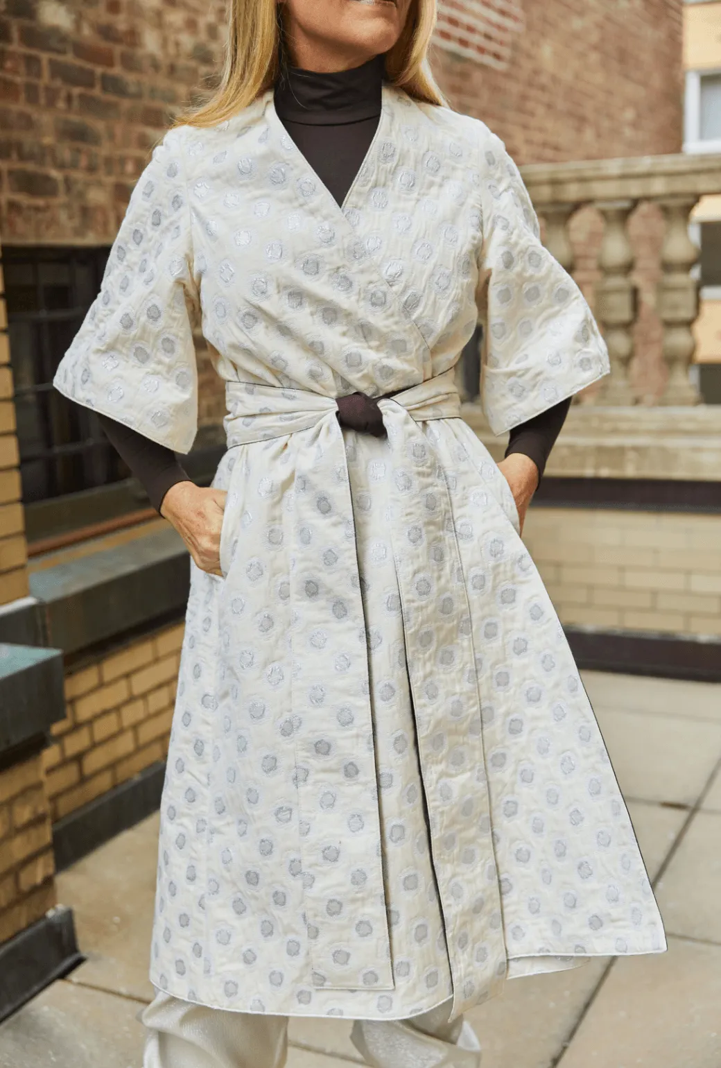 Buru x Tori Mellott The Tori Coat Dress - Silver Dot OdorControlTreatment Timeless Piece